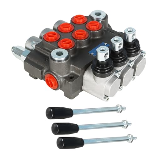 mitoharet 3 Spool Hydraulic Controller Valves 13gpm BSPP Interface for Small Tractors Loaders
