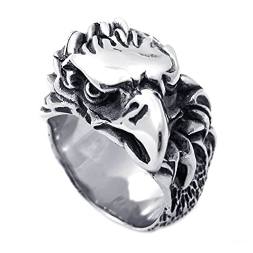 Bague homme acier inoxydable style biker pour virées moto et look rétro