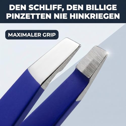 KLINGENHELD® Haargenaue Pinzette - greift jedes Haar beim 1. Versuch ohne durchrutschen - Pinzette Augenbrauen Zupfen handgeschliffen… – Ansicht 4
