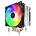 4 Rury ciepła CPU Cooler RGB 120mm PWM 4Pin PC Cichy dla Intel LGA 2011 1150 1151 1155 1366 AM4 AM3 CPU CPU Wentylator (Blade Color : RGB 2 Fan 4Pin, Blade Quantity : LGA2011 2066 Socket)
