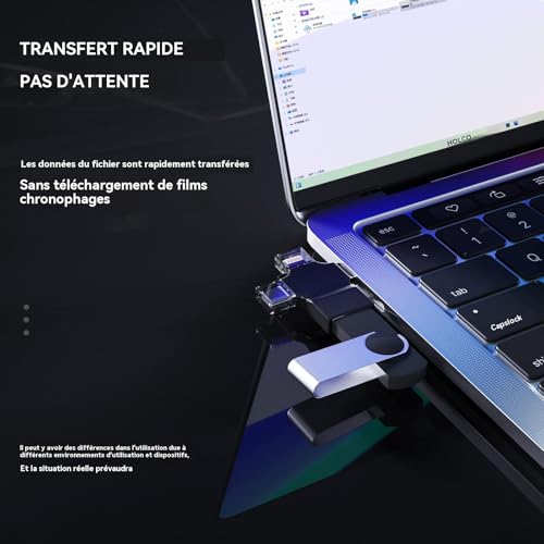 Adaptateur OTG 3 en 1 USB C, Lightning, Micro USB pour clé et clavier