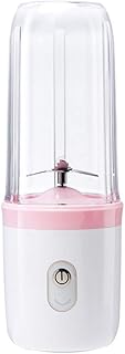 Mini exprimidor de 350 ml, batidora portátil de 4 hojas, mezclador eléctrico, procesador de alimentos, exprimidor, batidora de batido, taza (color rosa)