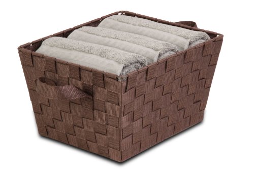 Honey-Can-Do STO-02116 Woven Strap Tote, Brown, Large