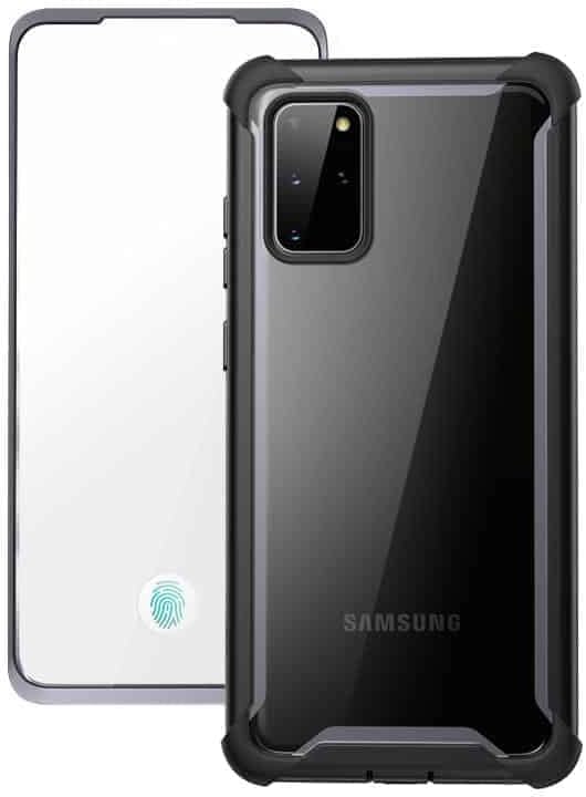 i-Blason Ares Case for Samsung Galaxy S20 5G (2020 Release), Dual Layer Rugged Clear Bumper Case with Built-in Screen Protector (Black)