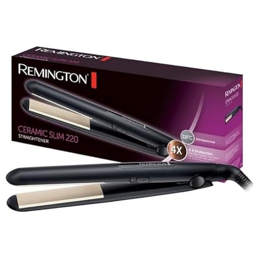 Remington Plancha de Pelo Ceramic Slim, Placas Flotantes Extralargas, Cerámica Anti-estática, Turmalina, Capa Protectora Teflón, Protección y Brillo, 2 Temperaturas hasta 220°C, S1510