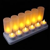 EuroFone Flameless Rechargeable Candle Yellow Wedding Birthday Party use LED Lig...