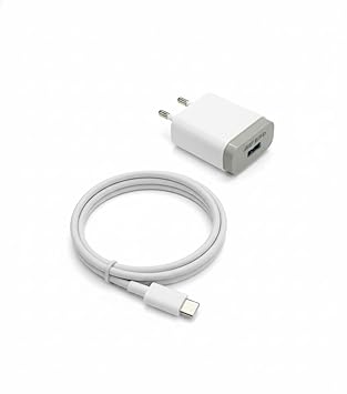 10W Quick Charge 2 Amp Wall Charger for Mobile with Detachable USB Cable C Type, White, Cable Included