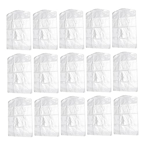 GLEAVI 20pcs Transparent Dry Cleaning Bags for Clothes Covers Dust Garment Storage Pouch for Wardrobe for Dresses Suits and Seasonal Clothing