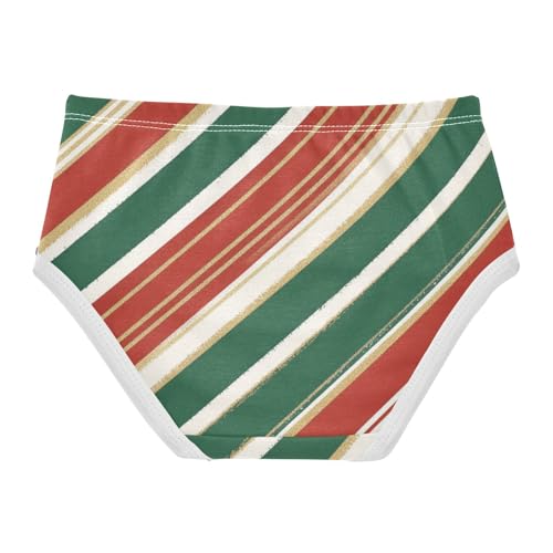 Girls' Underwear Breathable Toddler Underwear for Girls Traditional Striped Christmas2
