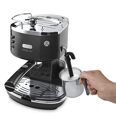 De'Longhi Icona Eco 311.BK Macchina da Caffè Espresso Manuale e Cappuccino, Caffè in Polvere o in Cialde E.S.E., 1000 W, Nero