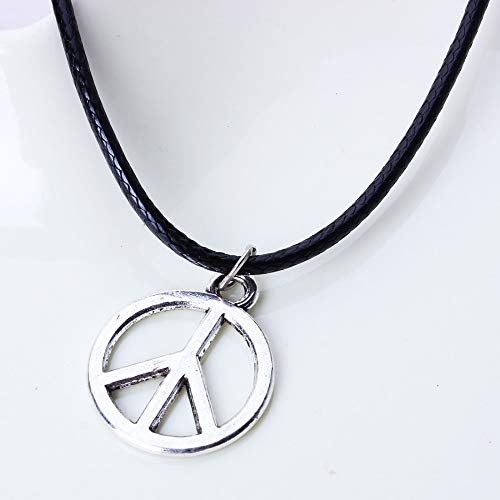 Wllay Peace Sign Symbol Necklace Simple Silver Peace Pendant Women Choker Jewelry #TOP1