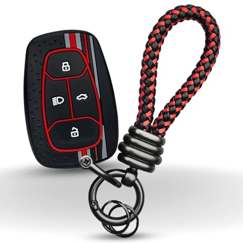 Image of KEYCEPT Tristar Silicone Key Cover for Tata Nexon | Altroz | Harrier | Punch | EV | Safari and Facelift 4 Button Smart Key (Tristar K3).