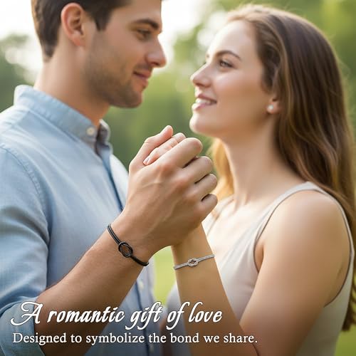 Pulseras a juego para pareja Trinckle rosa nudo amor miniatura 3