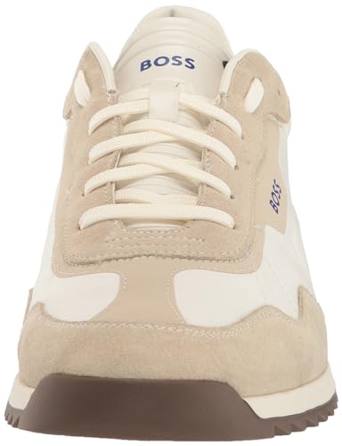 Image of BOSS Men's Zayn Low Profile Suede Leather Two Tone Sneaker