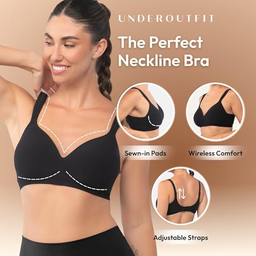 Image of Underoutfit Perfect Neckline Everyday Wireless Bra - Comfy Women's Without Underwire