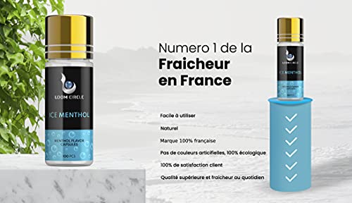 Loom Circle lot de 100 billes de cigarettes de qualité A+ supérieur aroma menthol écologique (avec applicateur) - Capsule parfumé à la menthe, filtres fraicheur - Image 3