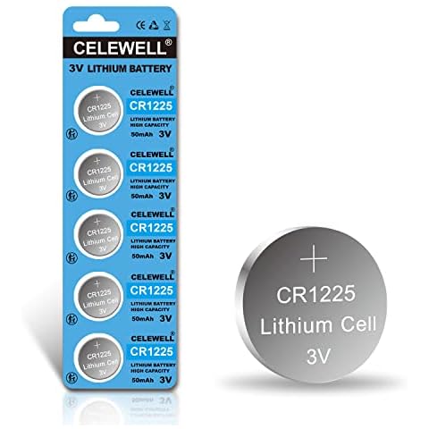 CELEWELL 【5-Year Warranty 5 Pack CR1225 3V Lithium Battery Cover