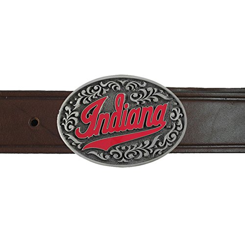 Indiana University Block IU Brass Buckle with Personalized Initials for 1.5 inches-1.75 inches Belts IMC-Retail