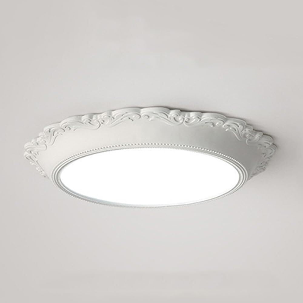 Lámpara de techo retro blanca semiempotrada de 21 pulgadas para salón