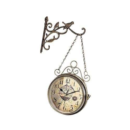 Horloge murale运动静音双面金属玻璃复古客厅办公 - 2