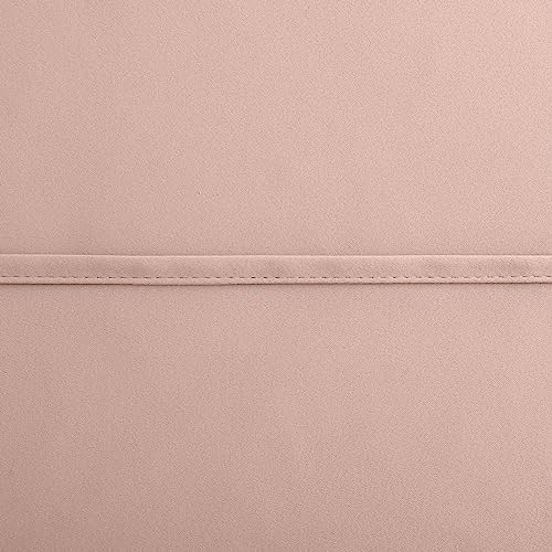 Image of KOUFALL Blush Pink Kitchen Curtains 30 Inch Length Set of 2 Pack Rod Pocket Short Curtains for Small Bathroom