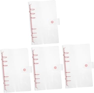 Ciieeo 4 Peças Capa Transparente De Folhas Soltas Pasta De Folhas Soltas Planejador Pasta De Partituras Clipes De Pasta De Rosa Pastas Fofas Para Protetor De Enchimento De