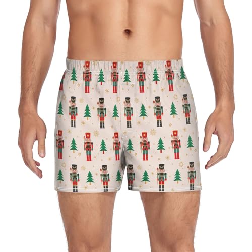 Image of Men's Boxer Shorts, Cotton Boxers Underwear Soft Sleep Short Loose Boxers Button Fly S-XXL