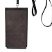 Black Leather Design Phone Wallet Purse Hanging Mobile Pouch Black Pocket