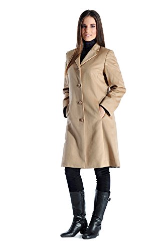Cashmere Boutique 100% Pure Cashmere Knee Length Topcoat Women – 2 Inseam Side Pockets, Soft & Warm Overcoat3
