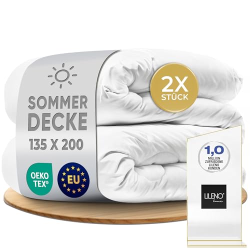LILENO HOME Premium Sommer Bettdecke 135x200 (2er Set) | 95°C waschbar, Sanitized & Oeko-Tex Bettdeâ€¦ – Miniatur