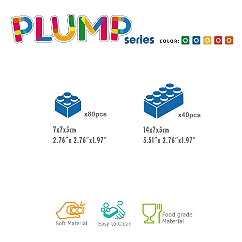 Uniplay Plump Soft Building Blocks — Jumbo Multicolor Stacking Blocks For Toddler Cognitive Development And Educational Games For Ages 3 Months And Up (120-Piece Set) #TOP6