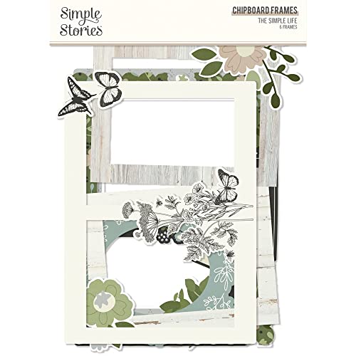 SIMPLE STORIES Simple Life Chipboard Frames, White