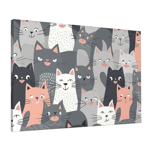 Impression sur toile chat HD tableau mural salon et bureau