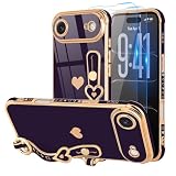 LLZ.COQUE for iPhone Air Case with Strap Stand, Dark Purple