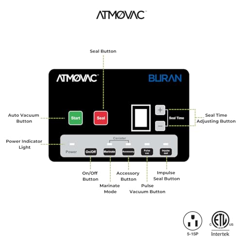 Atmovac Buran - Macchina Per Sottovuoto Commerciale, Resistente Per La Conservazione Professionale Degli Alimenti, Potente Aspirazione E Tenuta Sicura, Ideale Per Ristoranti E Uso Domestico - 5