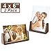 Produktbild MEKO Holz Design Bilderrahmen, Holz-Fotorahmen 2er-Pack, mit Walnussholzboden und transparenten Acrylrahmenabdeckungen für Bildanzeige im Haus/Büro-Schreibtisch (Horizontal + Vertikal) (10 x 15 cm)