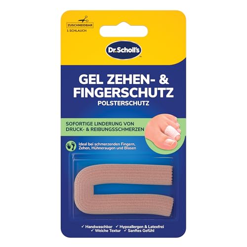 Dr. Scholl's Gel-Zehenschutz aus Silikon für Damen und Herren – bei schmerzenden Fingern, Zehen, Hühneraugen und Blasen, Zehenbandage, Individuell Zuschneidbar, Handwaschbar