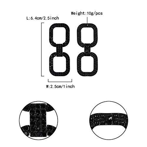 Flyonce 7 Colors Crystals Rectangle Geometric Modern Link Statement Drop Dangle Earrings4