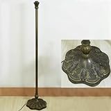 errzom Tiffany Torchiere Floor Lamp Base Only Replacement for 12-14 Inch Wide Stained Glass Lampshade Pole Height 63 Inches Bronze Finishing Corner Standing Lighting Resin Base