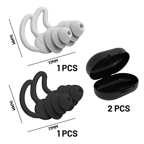 2 paia di tappi per le orecchie che riducono il