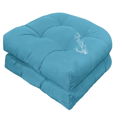Gnostik 2 Pack Outdoor Seat Cushions 18.6"X18.6", Navy Blue Thick
