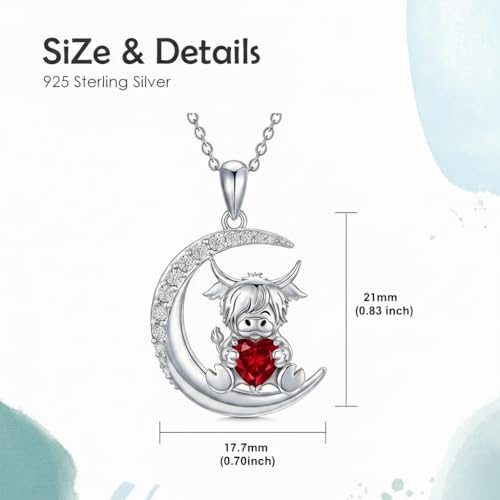 Image of PROESS Animal Birthstone Necklace 925 Sterling Silver Otter /Axolotl /Hippo /Elephant /Dachshund /Monkey /Red Panda Pendant Necklace Animal Birthstone Jewelry Gifts for Women
