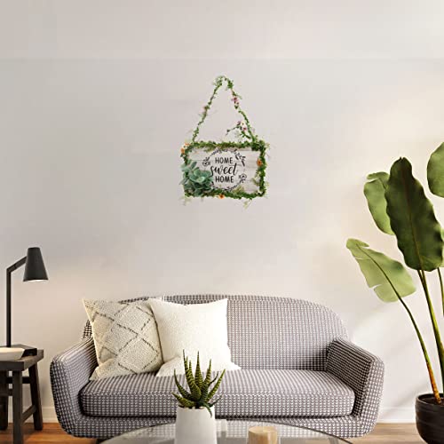 Colmoxy Welcome Sign For Front Door Decoration, Artificial Eucalyptus Home Decor With Greenery, Rustic Rectangle Wood Wreaths For Wall, Hanging Sign For All Seasons, Outdoor, Indoor, Farmhouse, Porch #TOP3