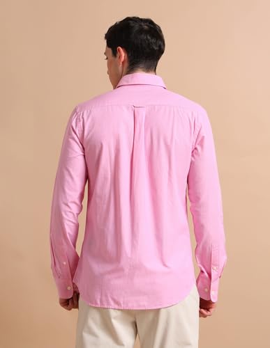 Image of U.S. Polo ASSN. Solid Regular Fit Shirts for Men - 100% Cotton, Full Sleeve Mens Casual Shirts