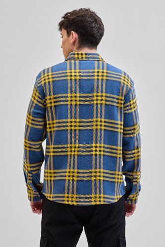 Image of SNITCH Blue Checks Double Pocket Flannel Overshirt