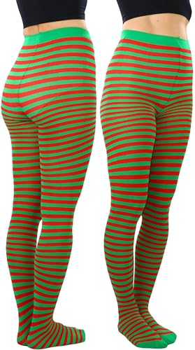 Image of ToBeInStyle Women's Thin Horizontal Stripe Opaque Tights Pantyhose - Regular or Plus