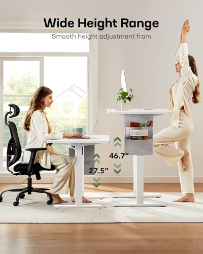 Image of Marsail 55x28 Electric Standing Desk Adjustable Height, Stand up Desk with Storage Bag for Home Office Computer Desk Memory Preset with Headphone Hook