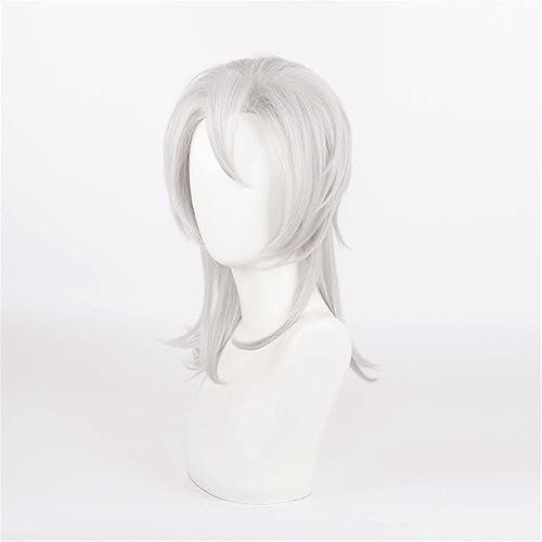 Miniatura 2 de Mystylecos Anime Uzui Tengen - Peluca de cosplay para Demon Slayer Kimetsu no Yaiba - Pelucas largas de cosplay color blanco plateado