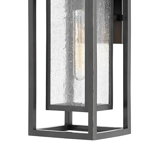Hinkley Republic 1004OZ Medium Outdoor Wall Mount Lantern - Transitional/Modern, Double Frame Design, Coastal Elements Collection - Oil Rubbed Bronze