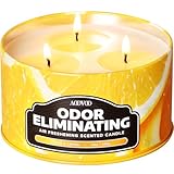 AOOVOO Citrus Lemon Odor Eliminating Candle - 3 Wick 12oz Long Lasting Highly Fragranced Candle, Eliminates 95% of Smoke, Food, Pet and Other Smells Quickly, Large Air Freshing Soy Candles